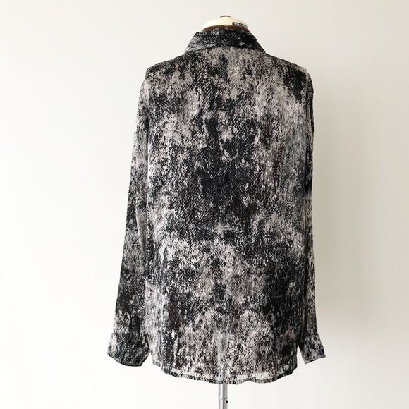 Gold Hawk Rayon/Silk Button Down Shirt Size L - Picture 3 of 5